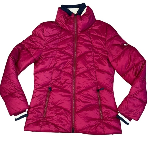 Barbour Gangway Quilted Zip Puffer Coat Jacket Women’s 6 Fuchsia Deep Pink Navy - Picture 4 of 14